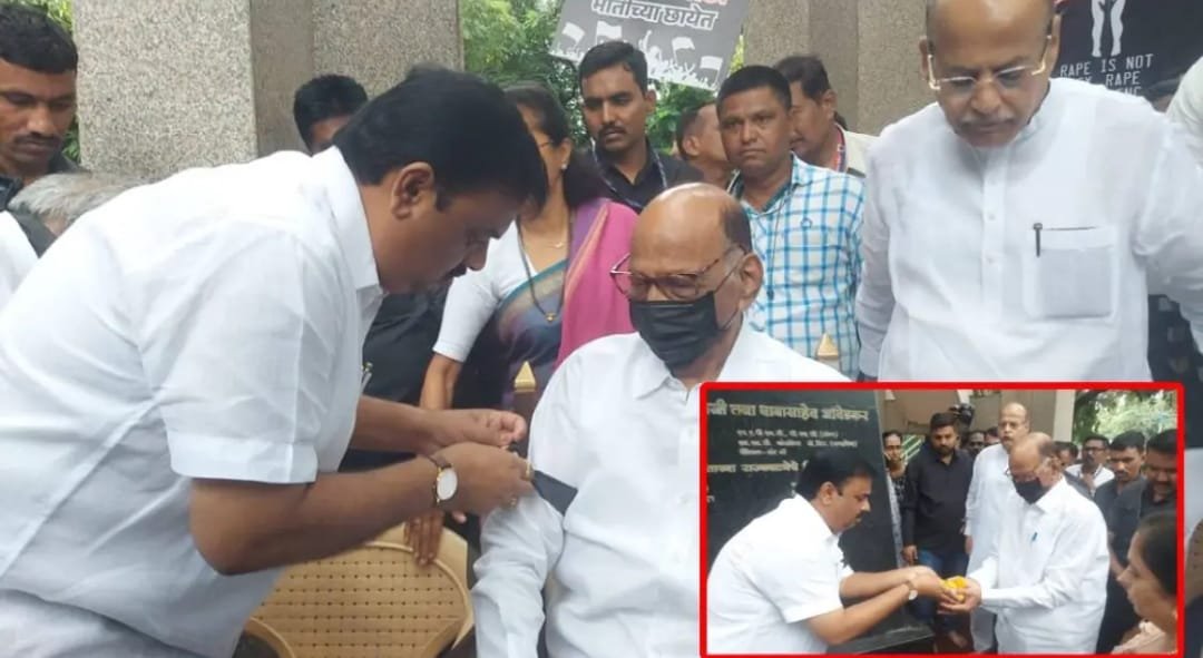 Silent protest of Sharad Pawar, Supriya Sule started in Pune in protest of Badlapur incident, leaders of Mahavikas Aghadi participated.