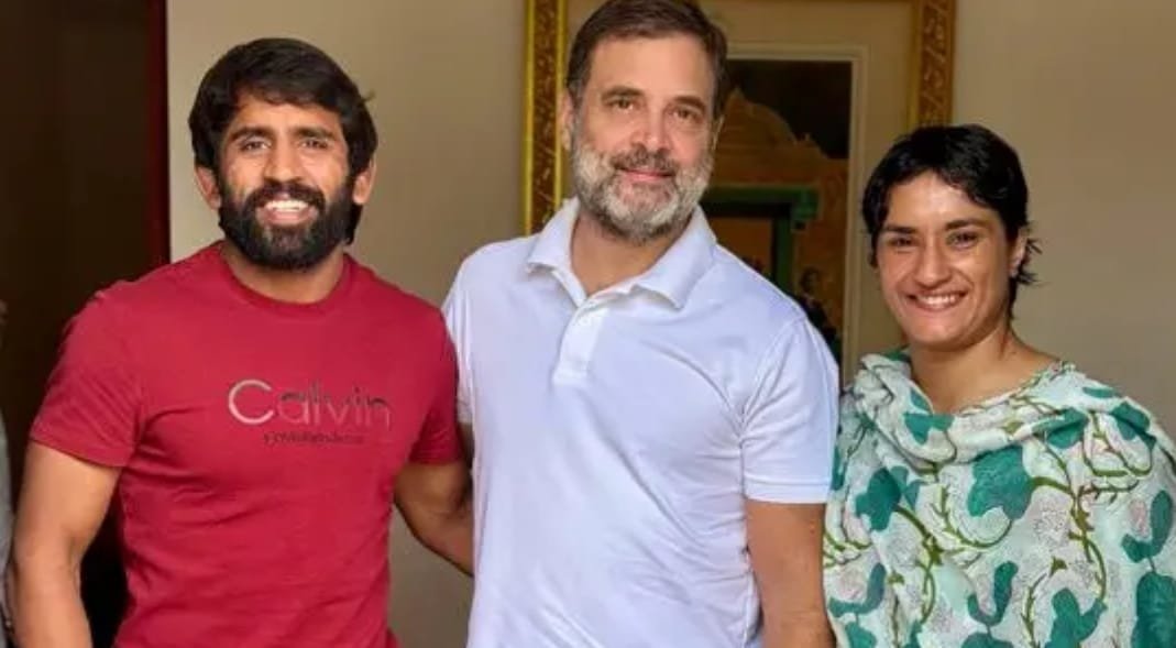 Bajrang Punia, Vinesh Phogat to get Congress ticket?; Met Rahul Gandhi.