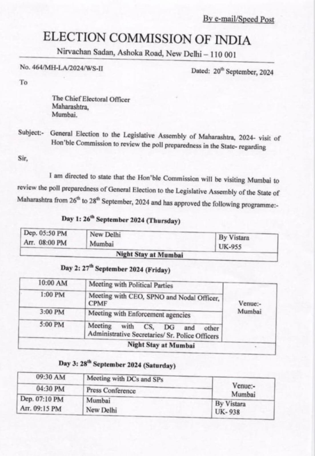 Preparations for Maharashtra Assembly Election 2024 complete.