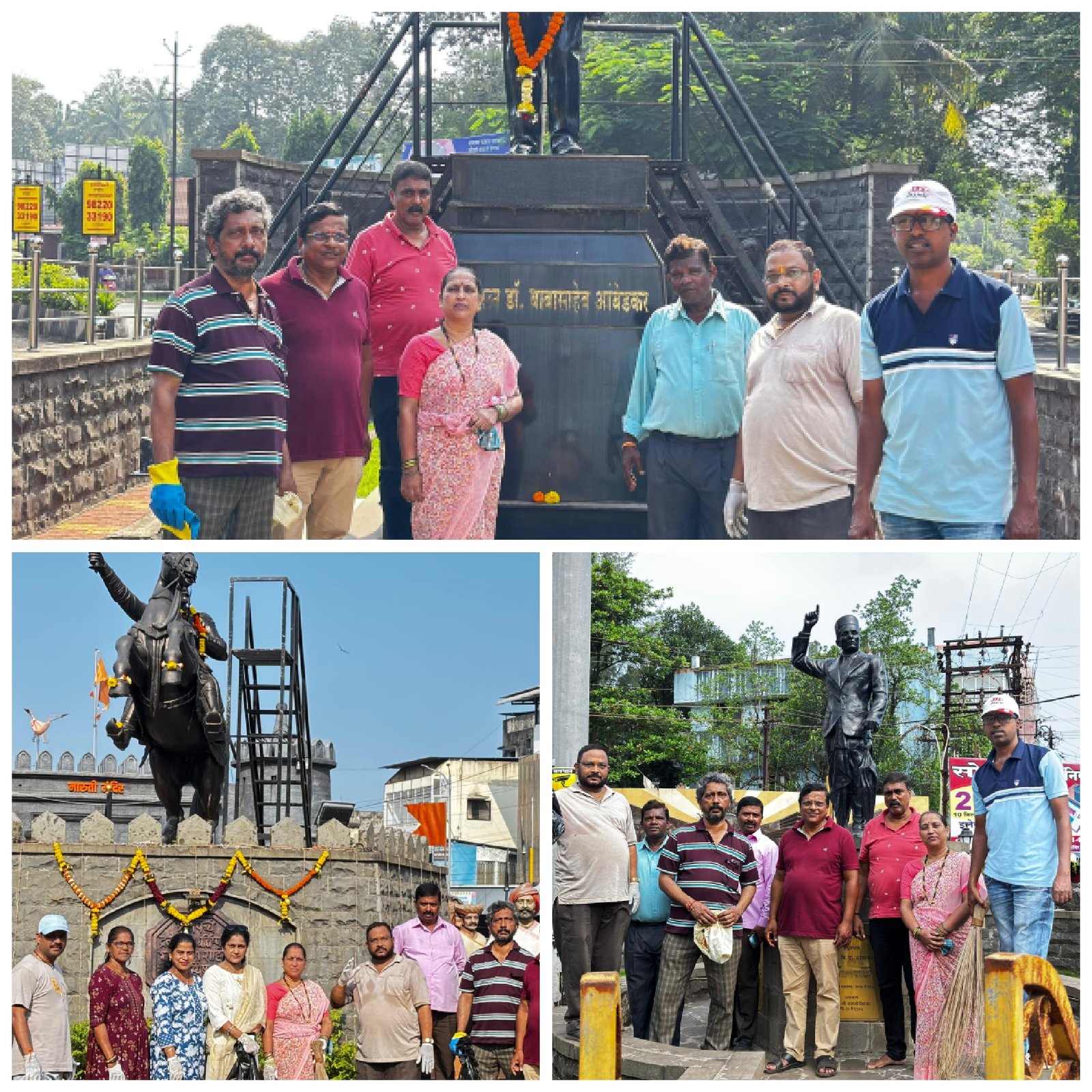 On the occasion of Mahatma Gandhi Jayanti, BJP Ratnagiri city office bearers cleaned the area where the statue of the great man is located.