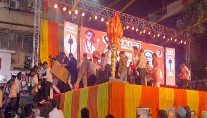 When Thackeray was on stage in Thane, the stage collapsed.